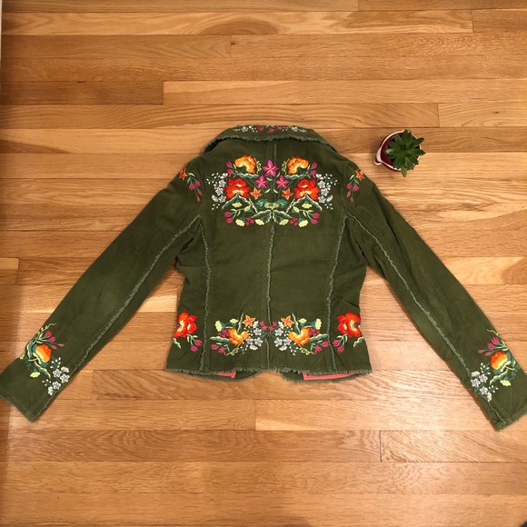 🔥RARE Vintage Green Embroidered Jacket - Picture 2 of 5